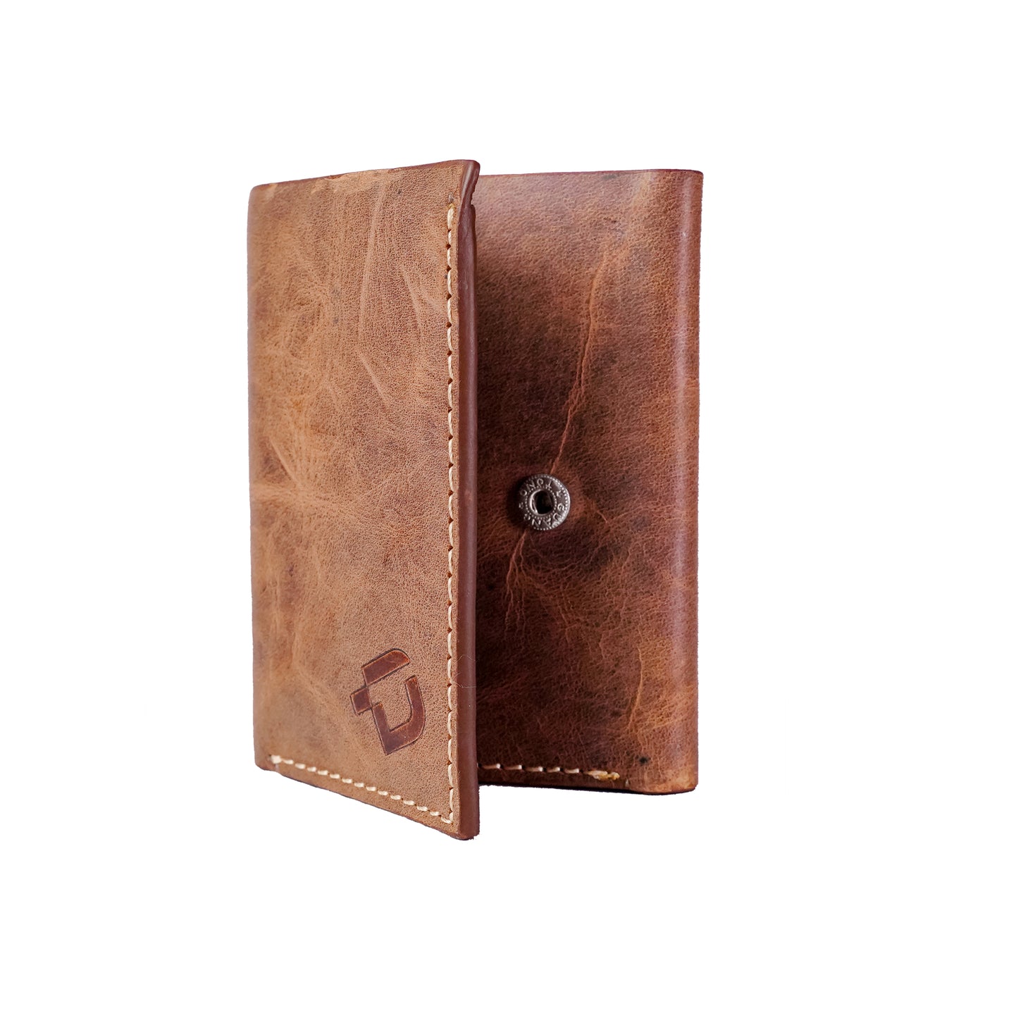 Trifold Leather Wallet, Brown. RR-B-85