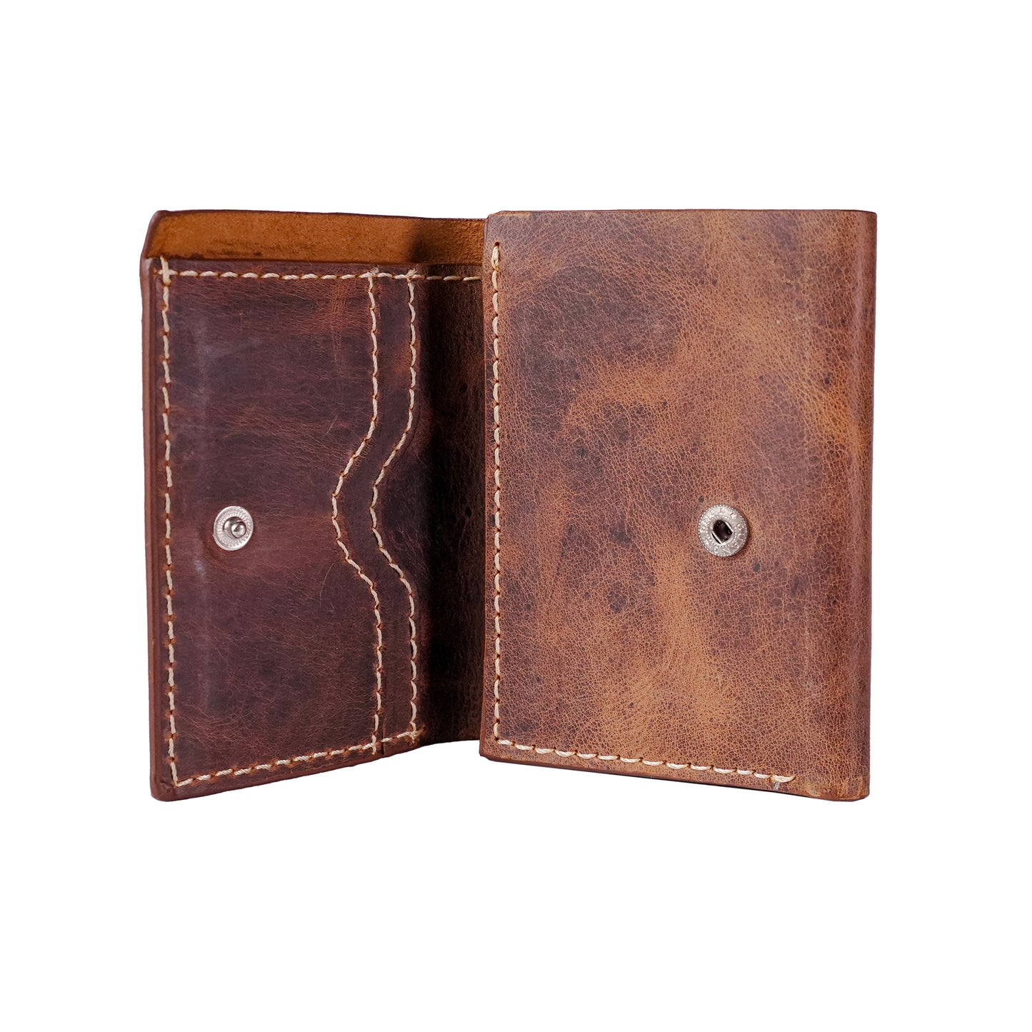 Trifold Leather Wallet, Brown. RR-B-85