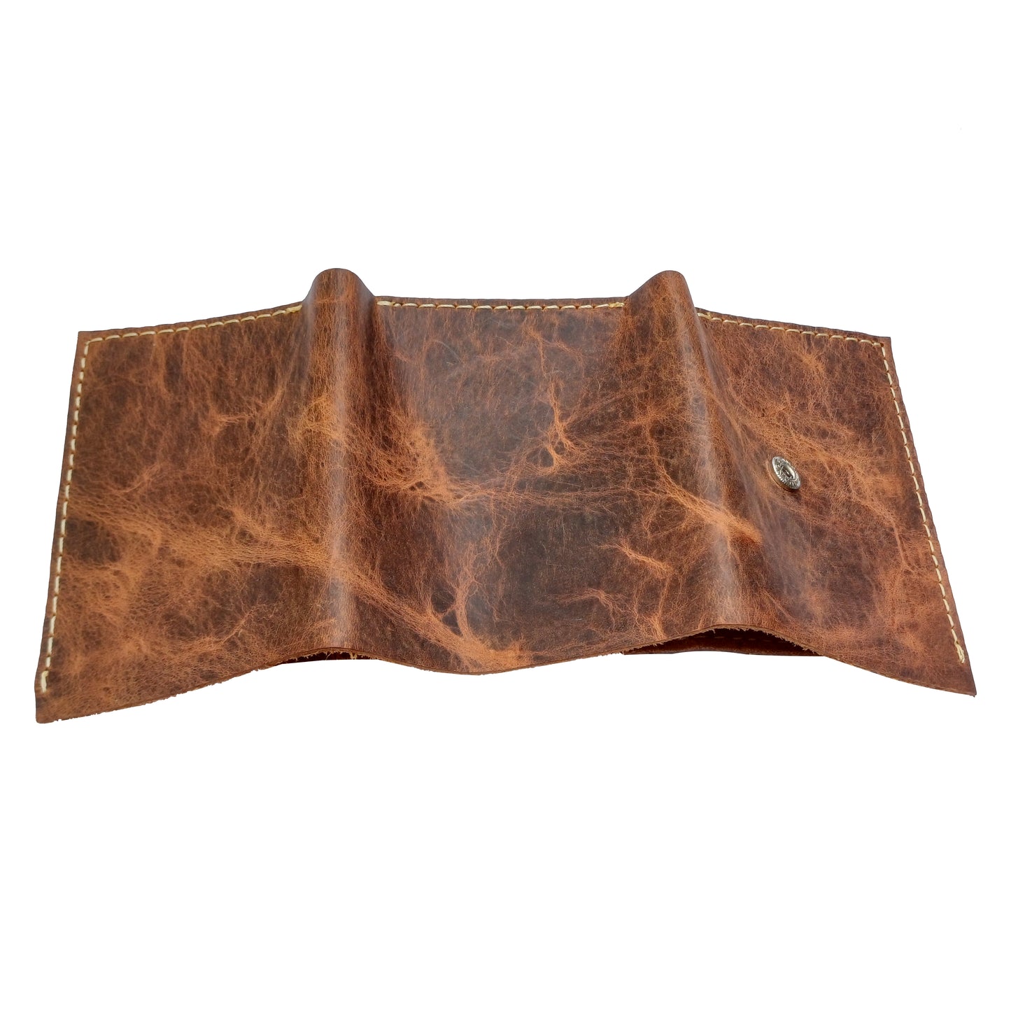 Trifold Leather Wallet, Brown. RR-B-85