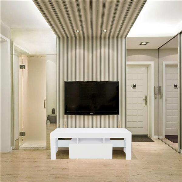 LED TV Cabinet with Single Drawer White