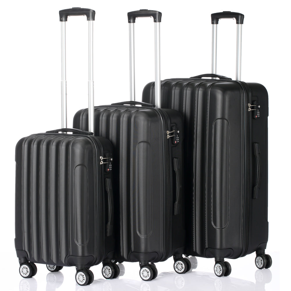 Suitcases 3 Pieces Black