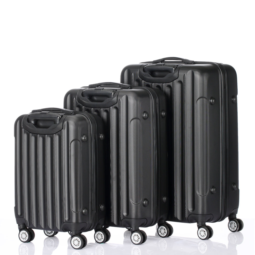 Suitcases 3 Pieces Black
