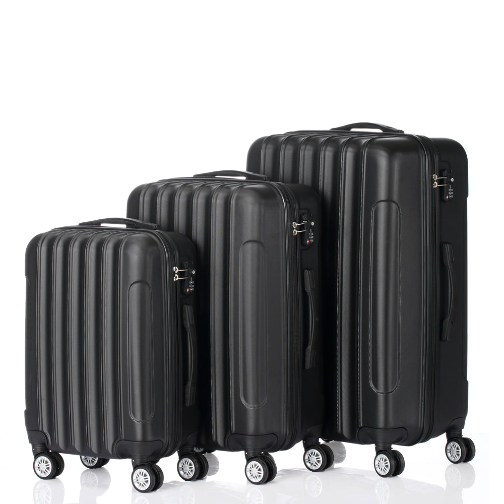 Suitcases 3 Pieces Black