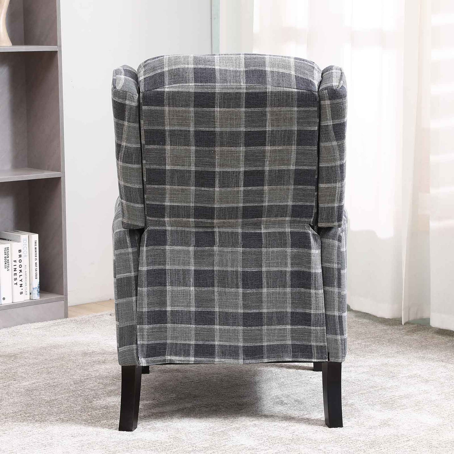 Tartan Reclining Chair, Grey