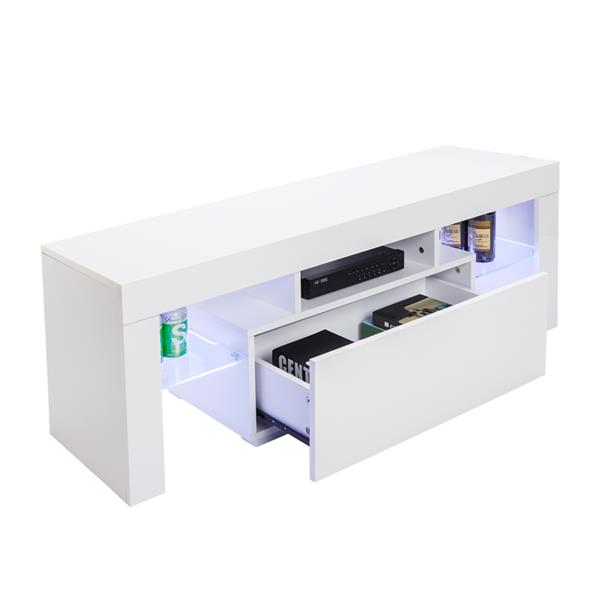LED TV Cabinet with Single Drawer White