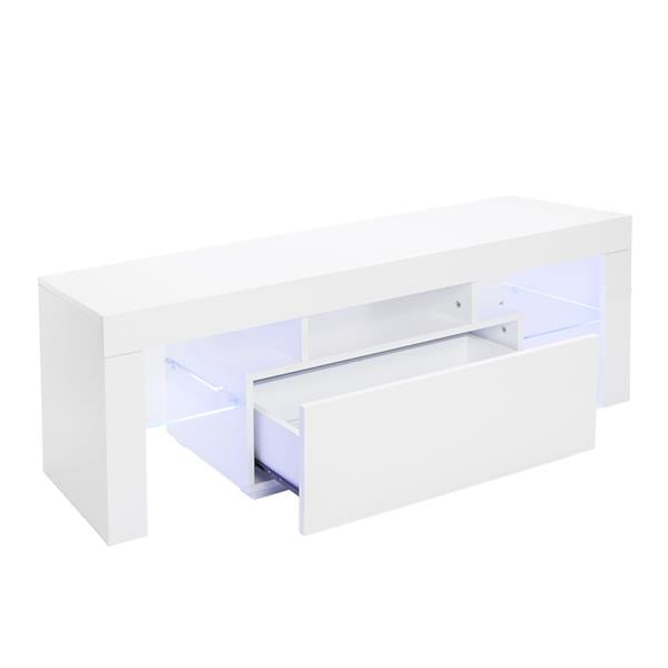 LED TV Cabinet with Single Drawer White