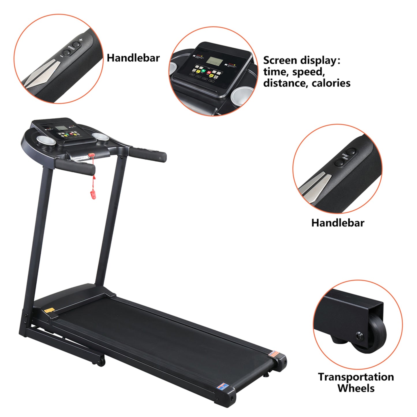 Single Function Electric Treadmill With Hydraulic Rod