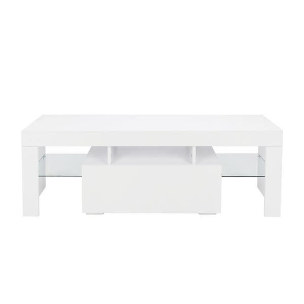 LED TV Cabinet with Single Drawer White