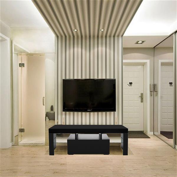 LED TV Cabinet with Single Drawer Black