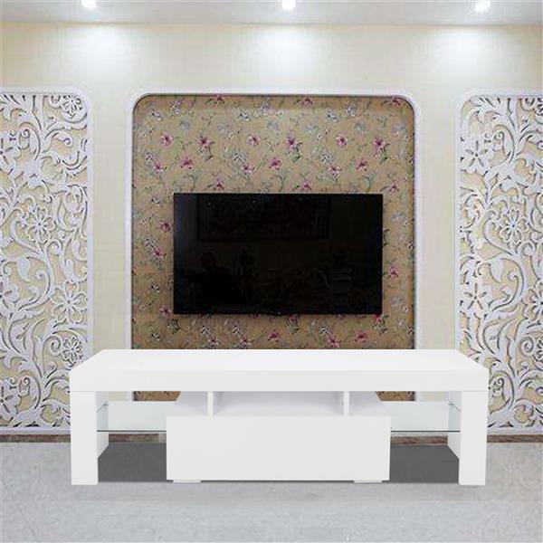 LED TV Cabinet with Single Drawer White