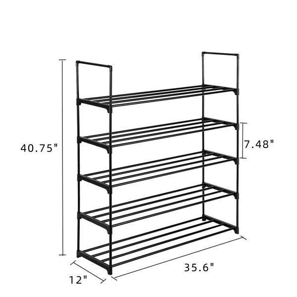 5 Tiers Shoe Rack Black