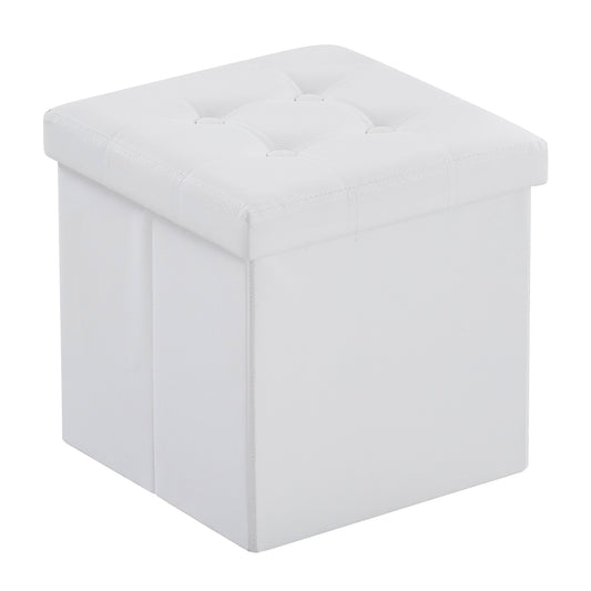 Pull Point PVC MDF Foldable Storage Footstool White 38*38*38cm
