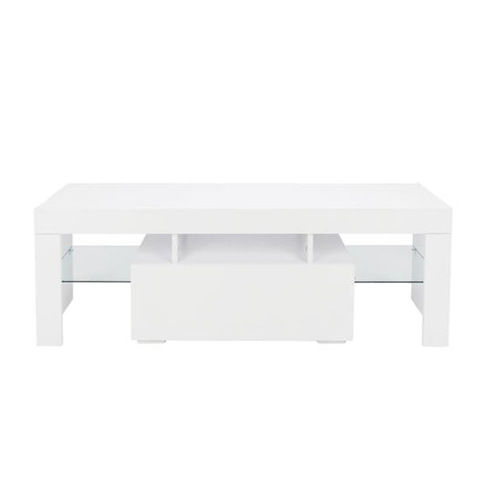 LED TV Cabinet with Single Drawer White