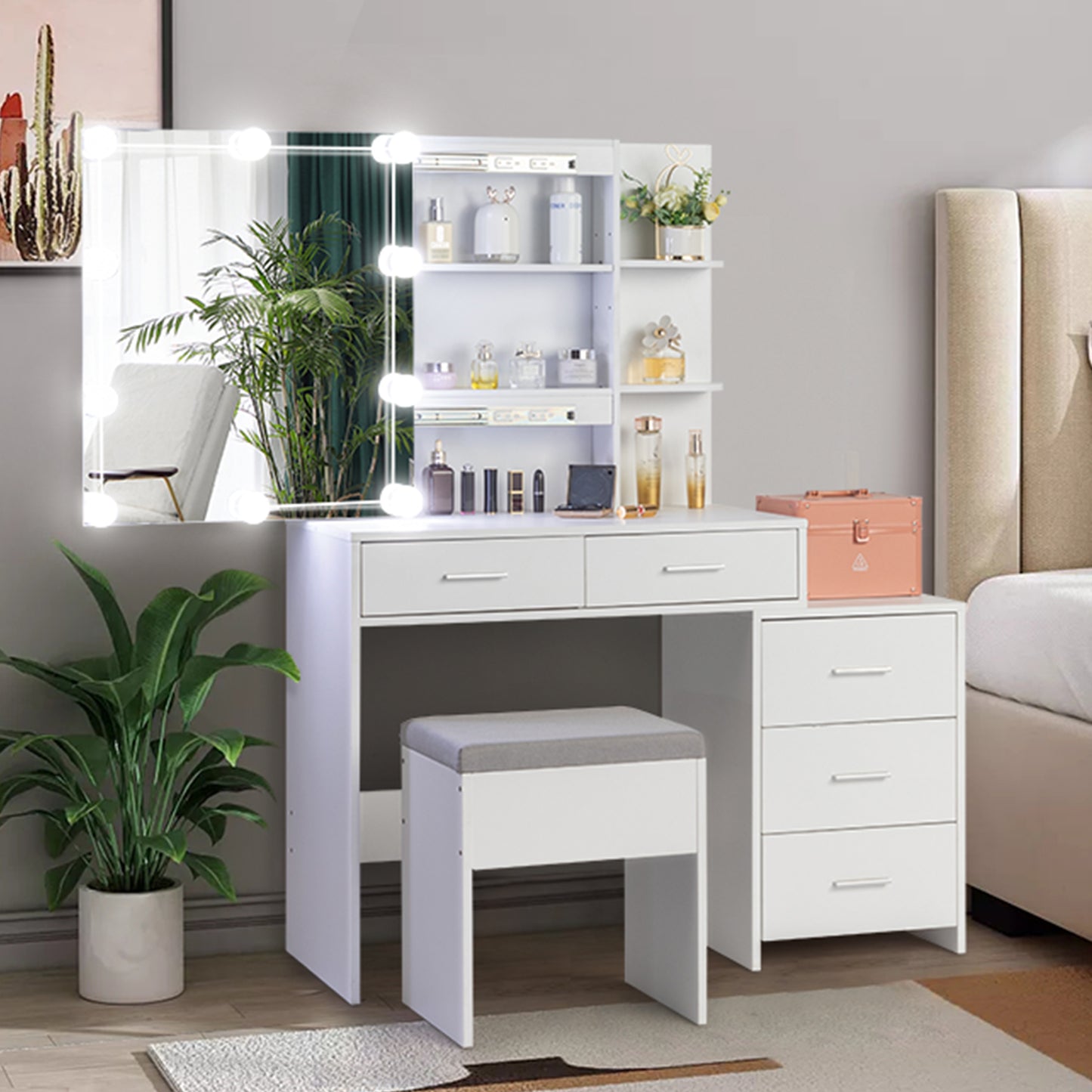 Dressing Table Set White