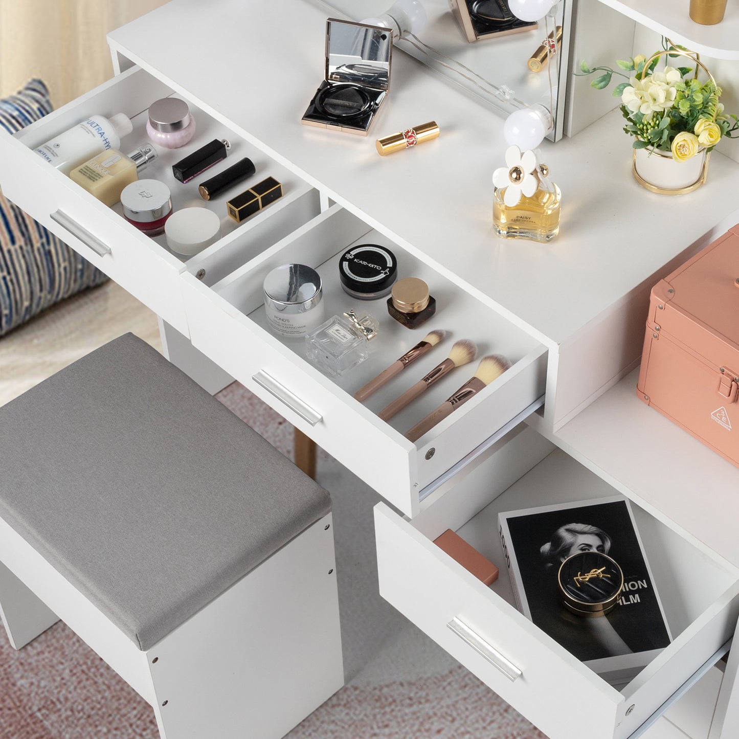 Dressing Table Set White