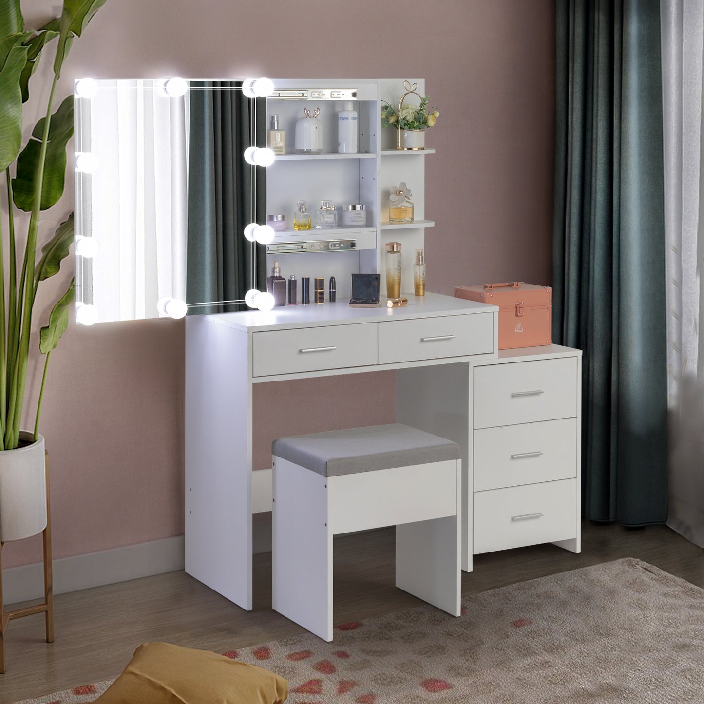 Dressing Table Set White