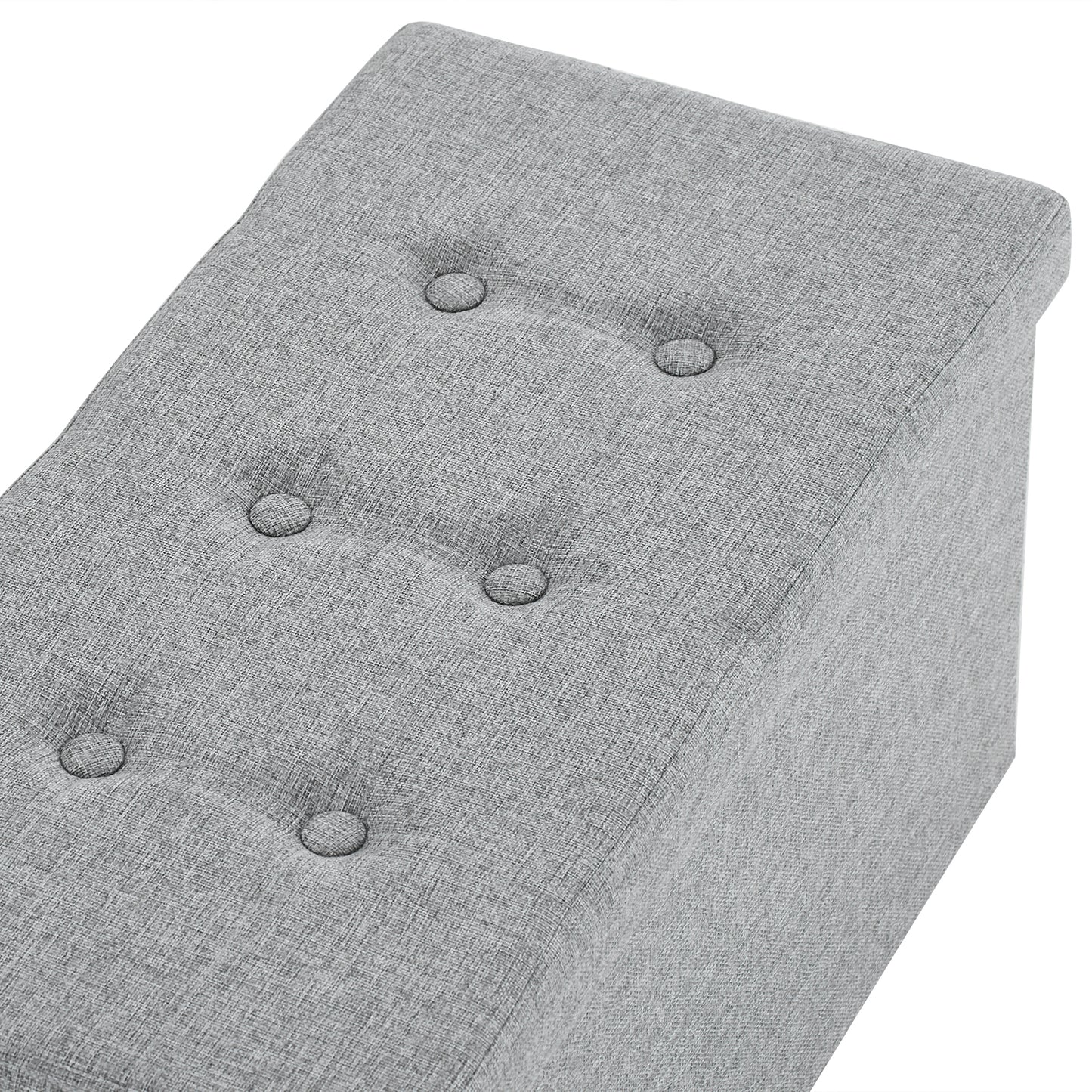 Foldable Storage Footstool Dark Grey 76 x 38 x 38(cm)