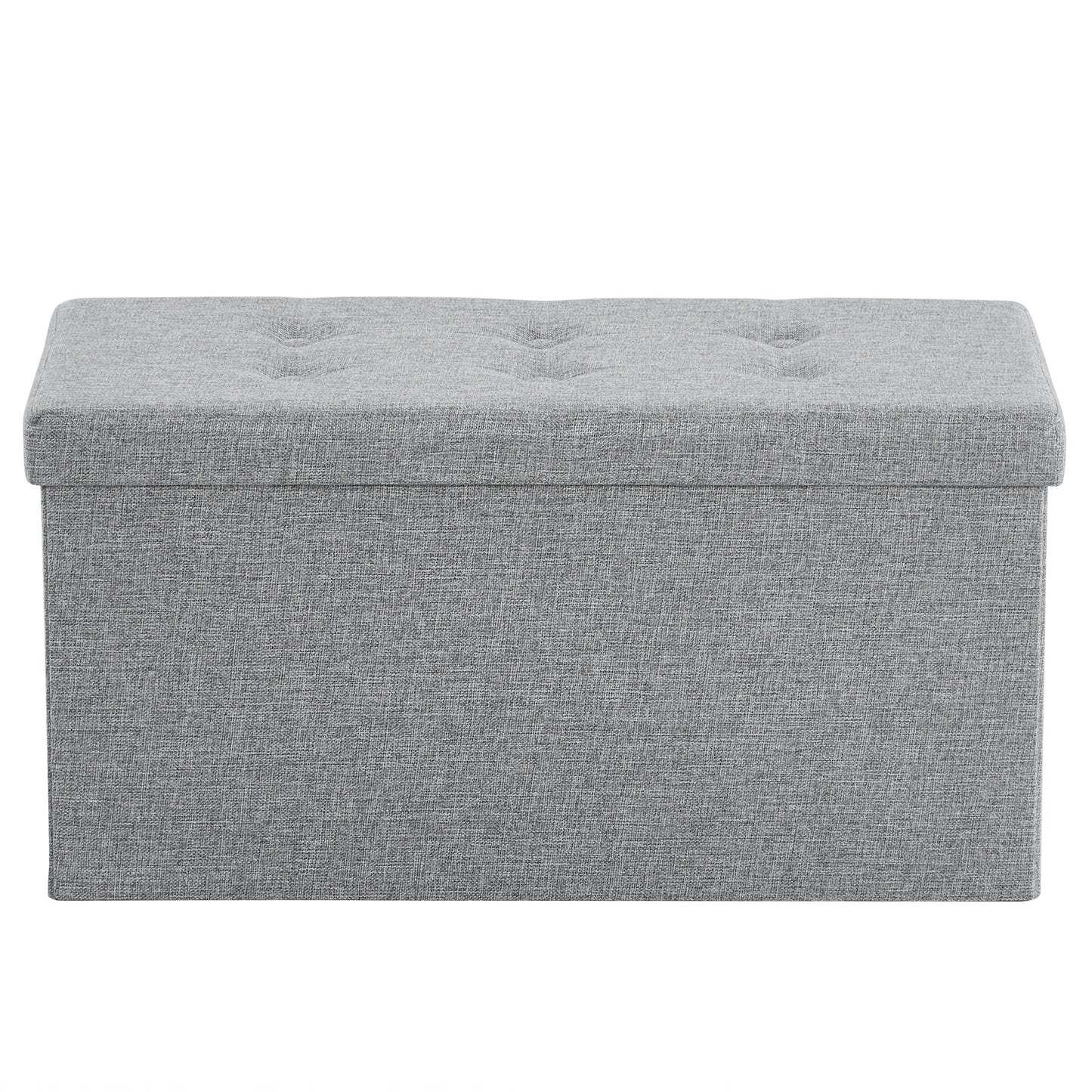 Foldable Storage Footstool Dark Grey 76 x 38 x 38(cm)