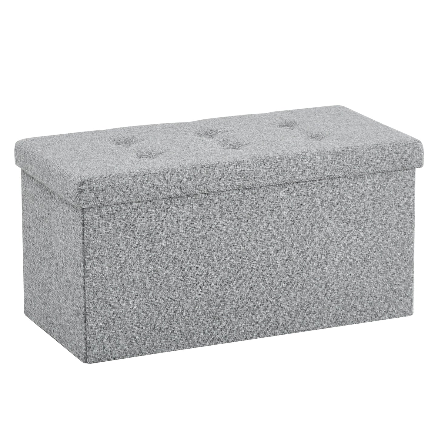 Foldable Storage Footstool Dark Grey 76 x 38 x 38(cm)