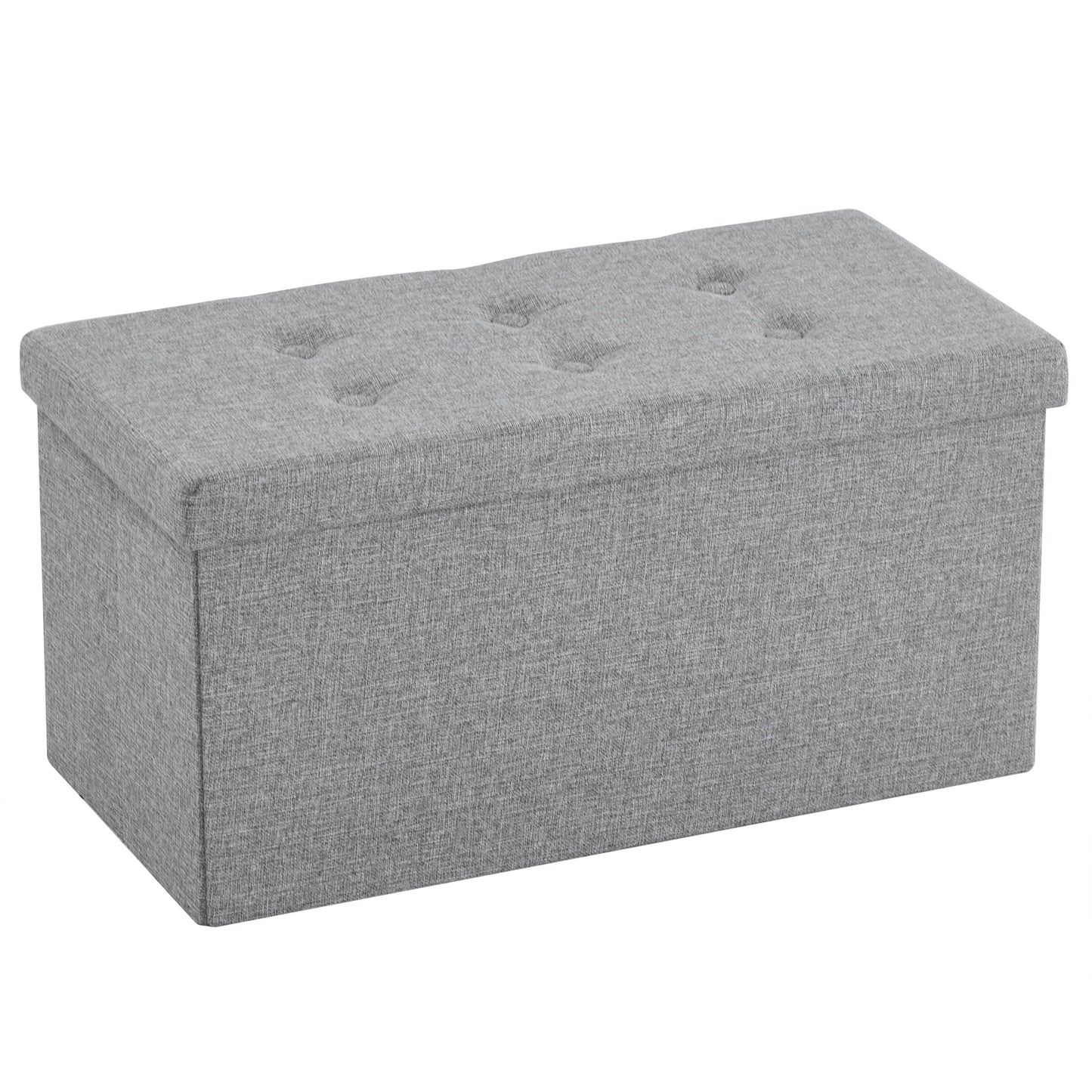 Foldable Storage Footstool Dark Grey 76 x 38 x 38(cm)
