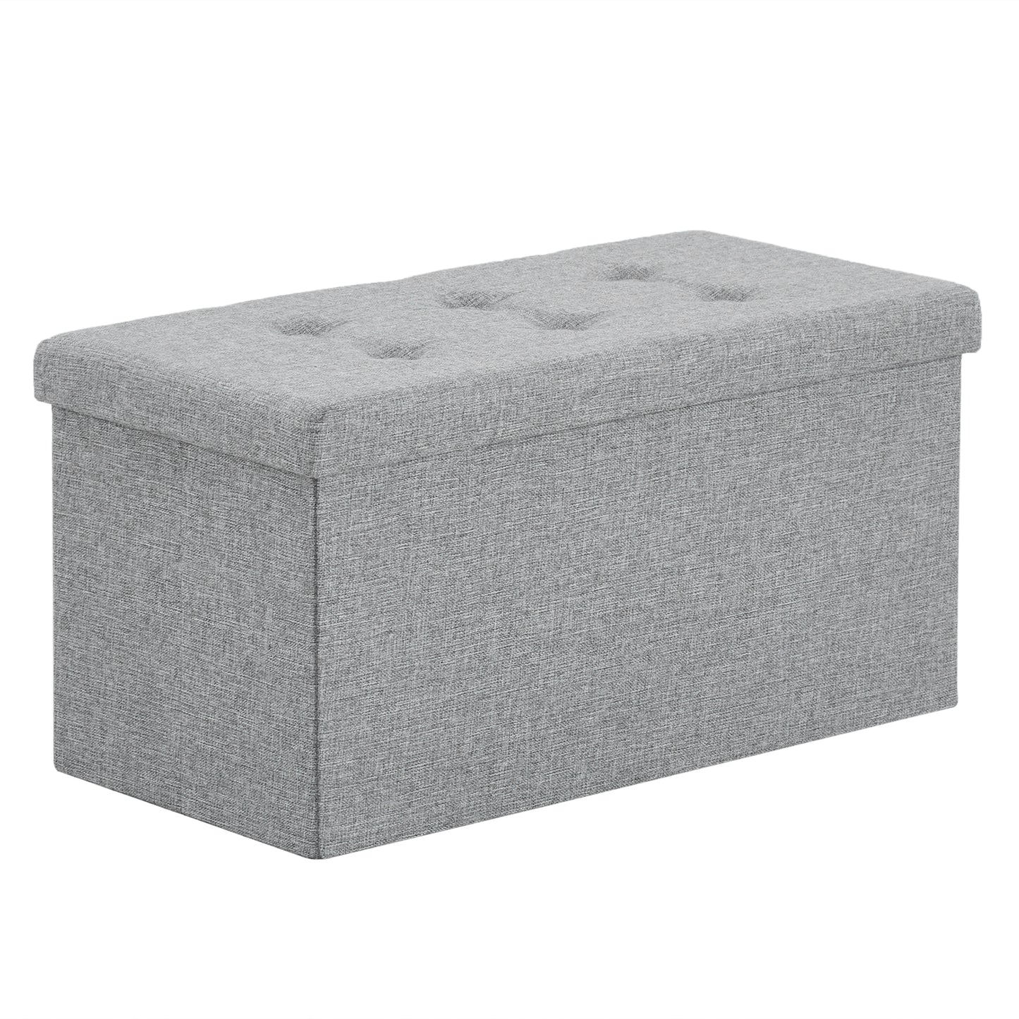 Foldable Storage Footstool Dark Grey 76 x 38 x 38(cm)