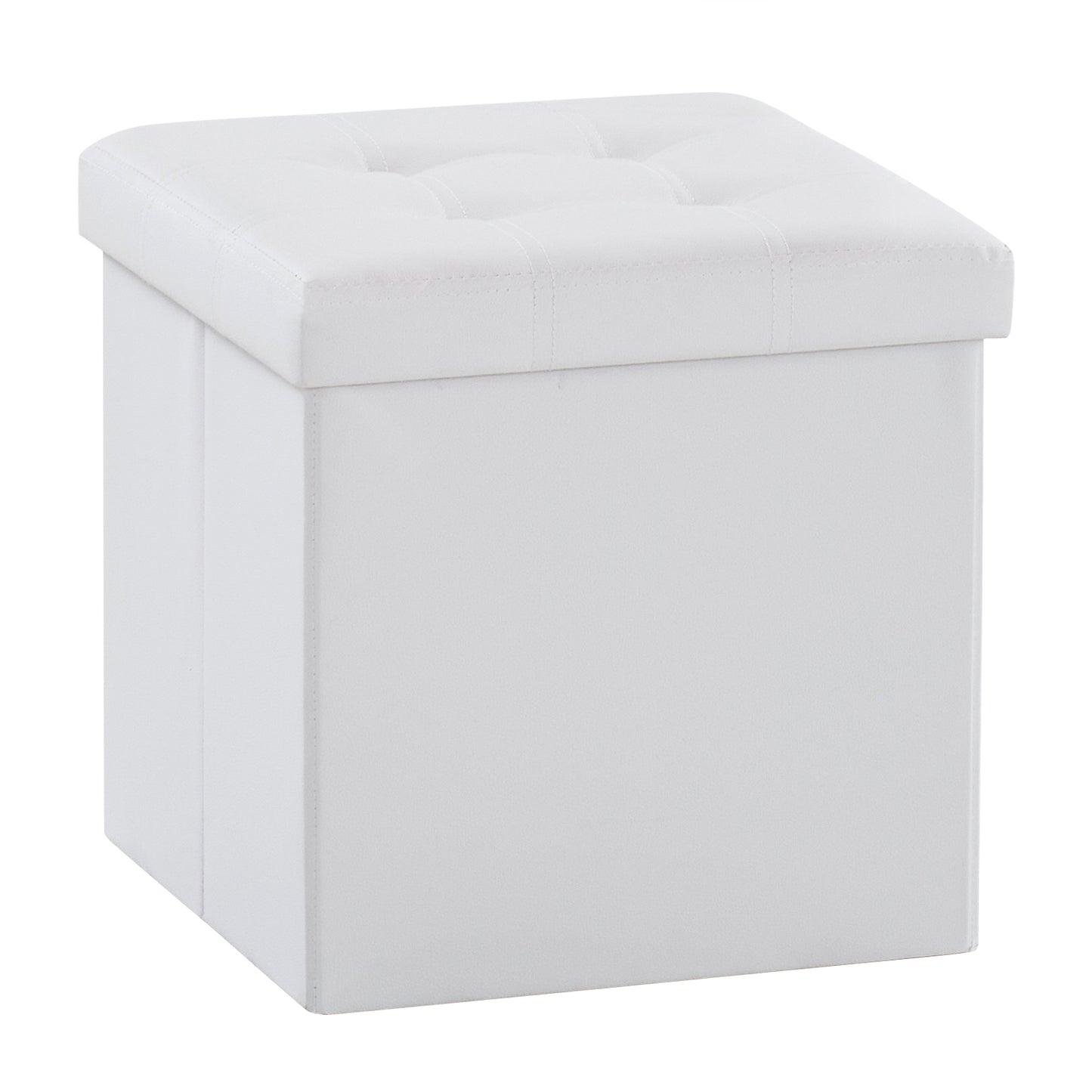 Foldable Storage Footstool White 38 x 38 x 38(cm)