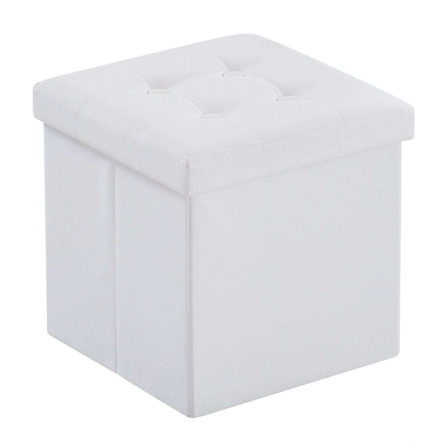 Foldable Storage Footstool White 38 x 38 x 38(cm)