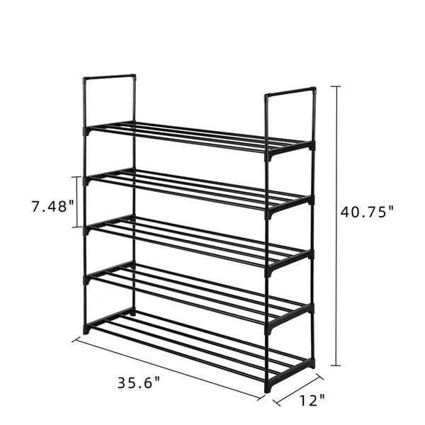5 Tiers Shoe Rack Black