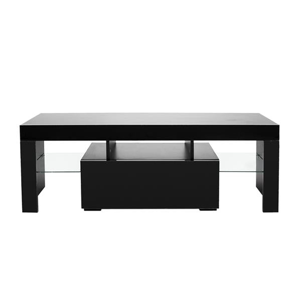 LED TV Cabinet with Single Drawer Black