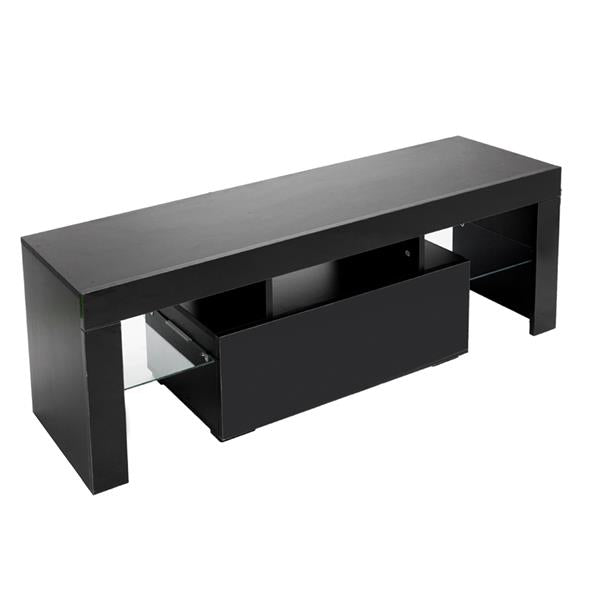 LED TV Cabinet with Single Drawer Black